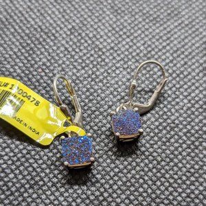 Druzy Quartz Cabochon Earrings NWT